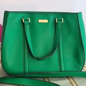 Kate Spade Green Textured Leather Large Bag
